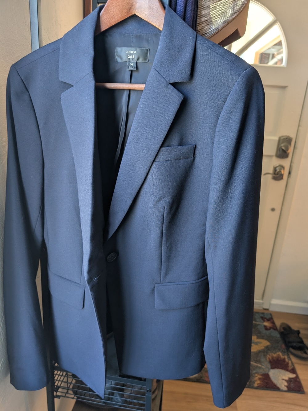 J. Crew Tall Slim Single-Button Blazer In Navy Everyday Wool, 6T (Tall)